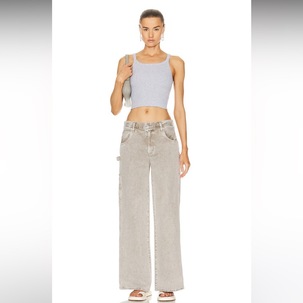 Agolde Magda Denim Carpenter Women's Drab Wash Wide-Leg Jeans